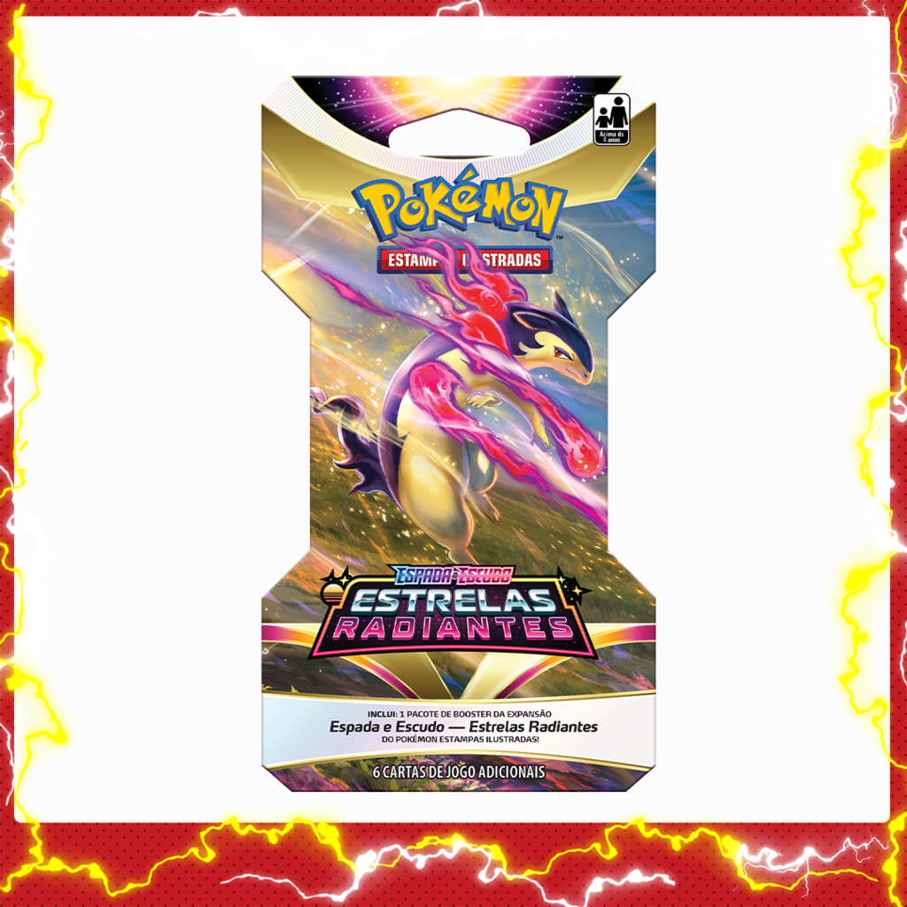 Kit de Cartas Pokémon Blister Triplo Estrelas Radiantes 3 Pacotes + 1 Carta  - Branco