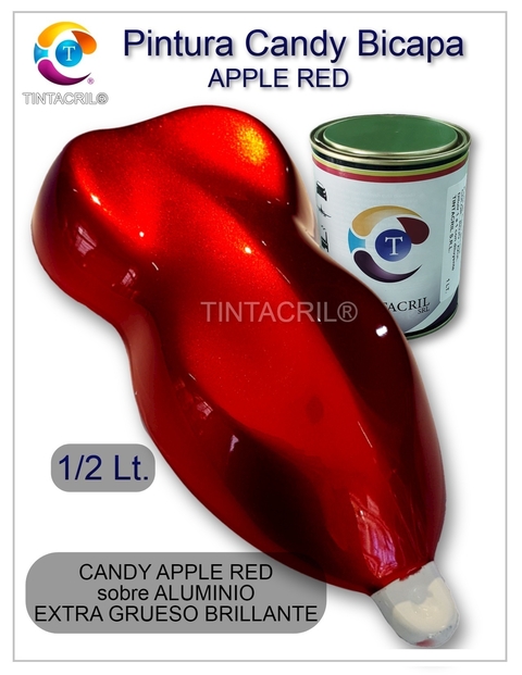 Pintura Bicapa Candy Rojo x 1/2 lt. APPLE RED