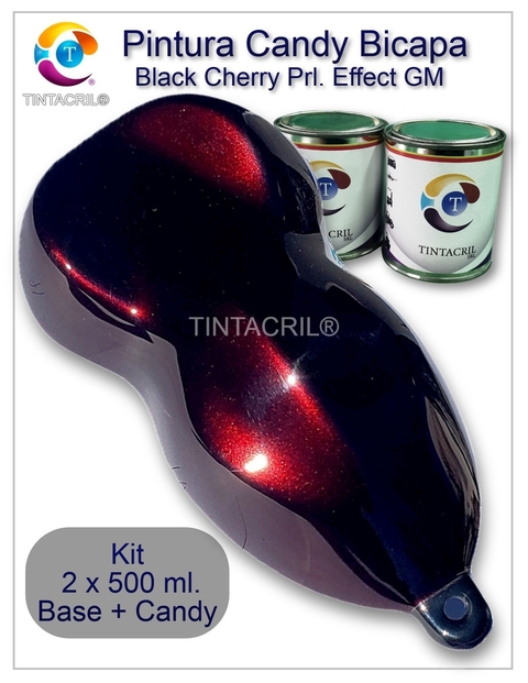 KIT Pintura Bicapa Candy Black GM- 2 x 1/2 lt. (BASE + CANDY)