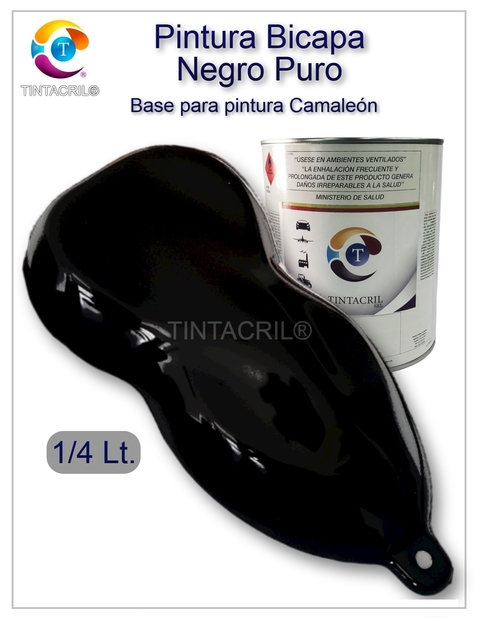 Negro Puro Bicapa - Poliéster para base de pintura Bicapa - Poliéster Camaleón x 1/4 lt.