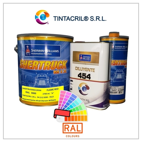 Pintura Epoxi RAL 3000 KIT x 4.5 lts. ROJO VIVO