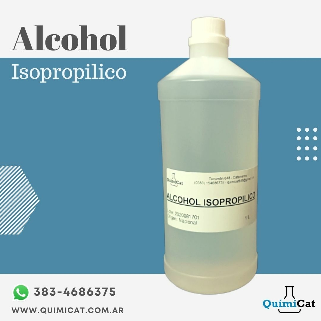 ALCOHOL ISOPROPILICO X 1 LITRO (Max 3 Litros x compra)