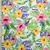 Gabardina Acrilica Lisboa Hojas de Adam /flores Multicolores - comprar online