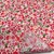 Microfibra Estampada Natural Flor Roja Rosa - Tienda Los Angeles - Telas y Blanco Hogar