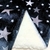 Polar Estampado Con Simil Corderito Negro Estrellas Blancas - Tienda Los Angeles - Telas y Blanco Hogar