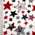 Polar Estampado Con Simil Corderito Blanco Estrellas Rojo-gris - comprar online