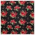 Tropical Mecanico Estampado Negro Flores Rojo Ramito Verde - comprar online