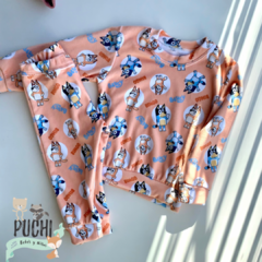 Conjunto Bluey naranja pastel