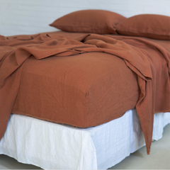 Jogo de Cama 100% Linho Europeu Standard - Camel - comprar online