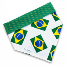 Bandana Brasil bolinhas dupla face bandeiras - comprar online