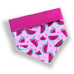 Bandana melancia rosa dupla face pink para pet