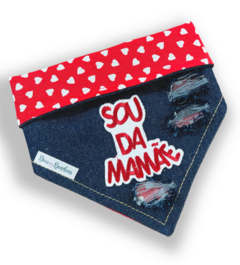 Bandana Sou da Mamãe jeans para pet