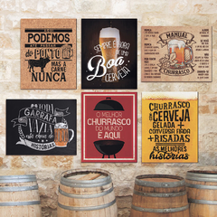 Placa Decorativa Em Mdf - Churrasco Com Cerveja - 19 X 24 Cm - comprar online