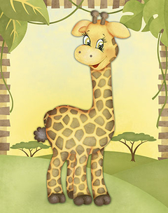 Kit Com 4 Placas Decorativas - Animais Safari - loja online