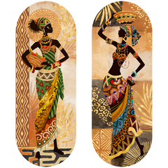 Kit Com 2 Placas Decorativas Em Mdf – Mulheres Africanas Negras