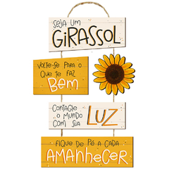 Placa Decorativa Em Mdf - Seja Um Girassol - 27 X 40 Cm