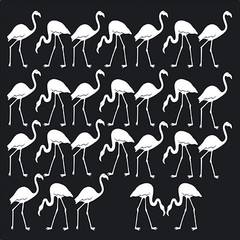 Kit 4 Adesivos Em Vinil Para Cozinha Banheiro – Flamingos P&B - 15 x 15 cm