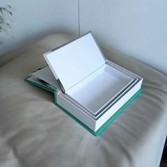 Kit Com 3 Caixas Decorativas Falso Livro - Grifes Verde, P&B e Azul - comprar online