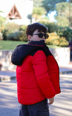 Campera de abrigo combinada osito bordado con piel por dentro unisex - Kids Store