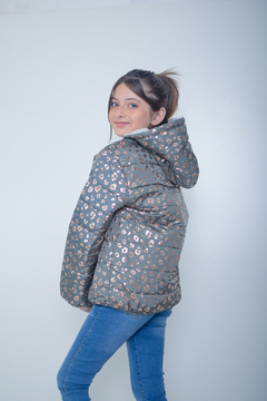 Campera de abrigo foil de nena con piel (art.607) - comprar online