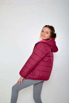 Campera de abrigo lisa con piel de nena(art.614) - Kids Store