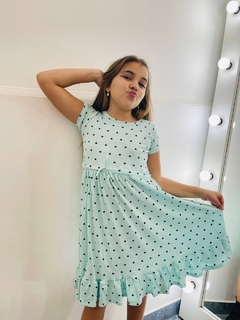 Vestido de morley con corazoncitos art. 907 - Kids Store