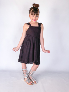 Vestido de lino con falda cruzada con lycra art. 930 - Kids Store