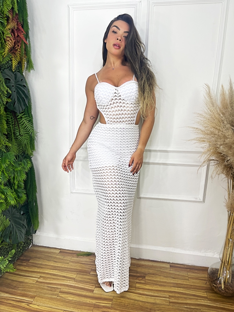 Vestido de linha longo branco 2025