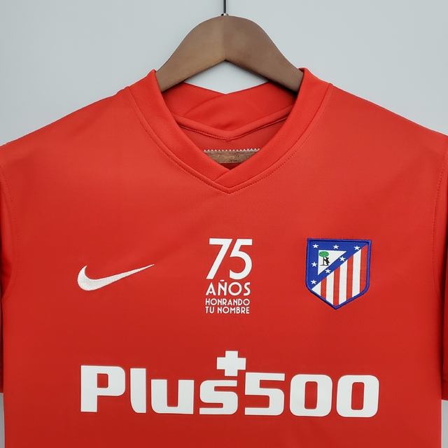 Camisa Atlético de Madrid 75º Aniversário 22/23 Torcedor Nike Masculina -  Vermelha