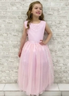 VESTIDO LONGO INFANTIL DE FESTA ROSA