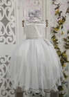 VESTIDO LUXO DE FESTA INFANTIL DE RENDA BRANCO