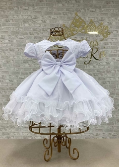 VESTIDO BRANCO DE FESTA INFANTIL SAIA DE CAMADAS - loja online