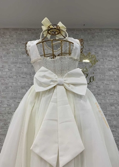 VESTIDO OFF WHITE DE FESTA LUXO INFANTIL LONGO