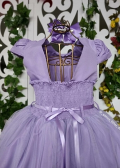 Vestido Princesa Sofia luxo aniversario temático com saiote tule