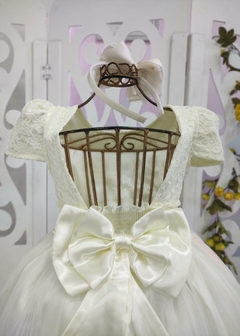 VESTIDO DE FESTA OFF WHITE LONGO SABRINA - Filhas do Rei Distribuidora Roupa Infantil e Juvenil