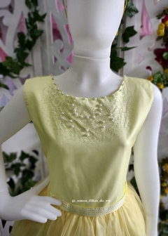 VESTIDO LONGO INFANTIL DE FESTA AMARELO - comprar online