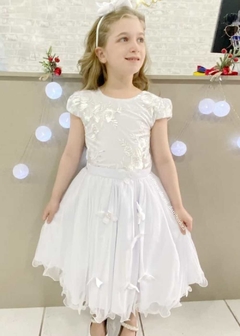 VESTIDO DE FESTA INFANTIL LUXO BORBOLETAS ENCANTADAS BRANCO na internet