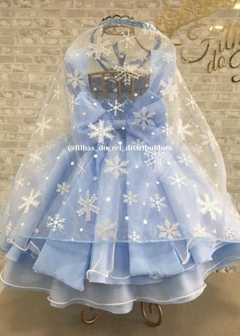 VESTIDO TEMÁTICO FROZEN COM CAPA - loja online