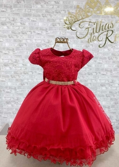 VESTIDO VERMELHO DE FESTA INFANTIL - loja online