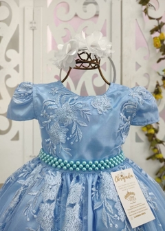 VESTIDO DE FESTA LUXO INFANTIL AZUL - comprar online