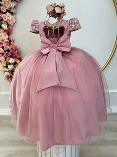 Vestido Infantil Rose Damas Luxo C/ Renda e Pérolas na internet