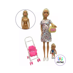 MUÑECA TINY EMBARAZADA CON HIJA - comprar online