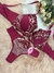 Conjunto de lingerie importado bicolor vermelho com creme