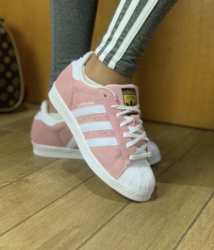 Adidas superstar rosa e branco sales