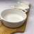 Kit 3 Petisqueiras Redonda Porcelana Tábua Bambu Bon Gourmet - casa em decor