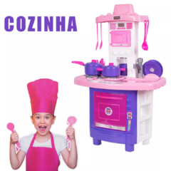 Kit Cozinha Fogão Infantil De Brinquedo Completa Sai Água