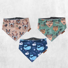 Baberos bandana reversibles - pack x 3 - Modelo SURTIDO