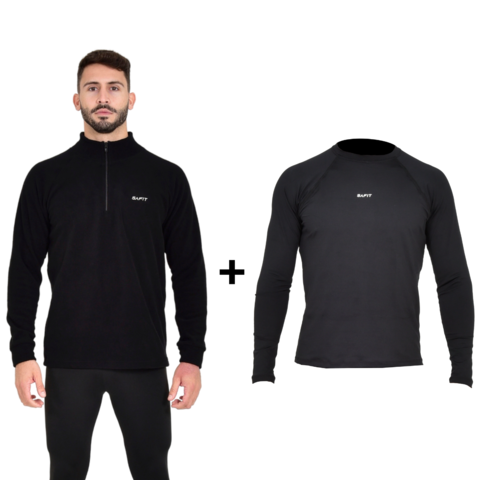 Buzo Micropolar Hombre + Remera Térmica Lycra