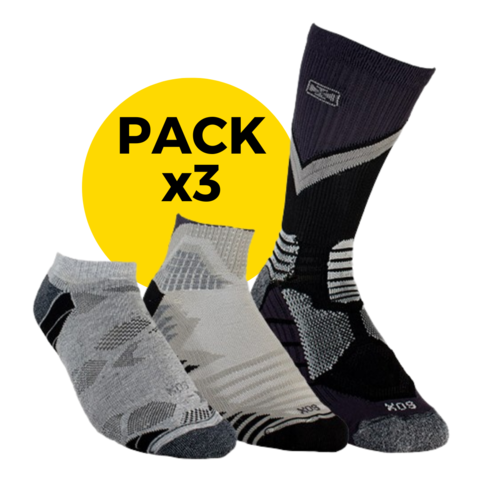 Tripack Medias Sox Soquete Media Caña Deportivas Anatomicas