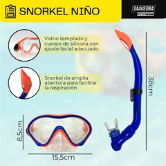 Snorkel Niño Buceo Luneta Valvula Mascara Hydro - comprar online